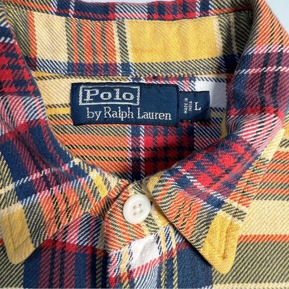 Polo by Ralph Lauren Plaid Classic 90’s Long Sleeve Button Down Flannel Large - Picture 7 of 12